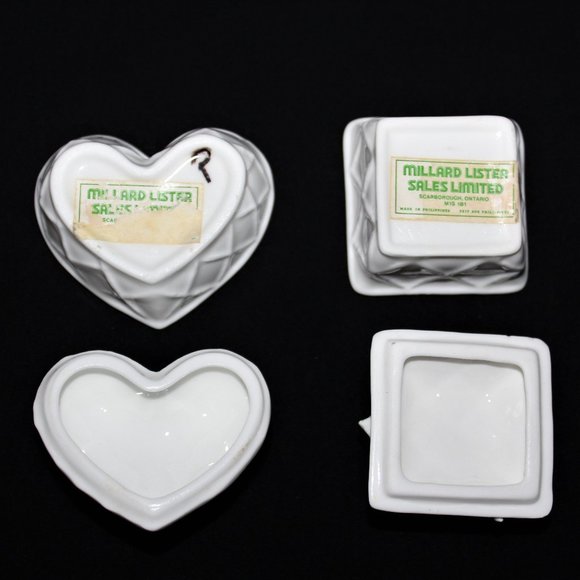 Pair of Millard Lister Ceramic Trinket Boxes | Heart Shaped Ring Box - Picture 2 of 16
